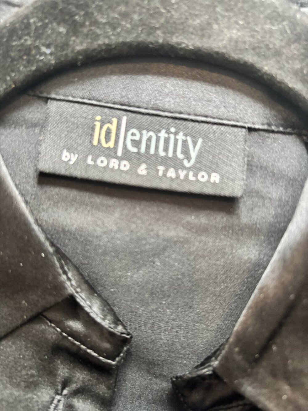 Identity by Lord & Taylor Black Silk Blouse | Stretch Silk V-Neck Top  Size 2 - Picture 5 of 5